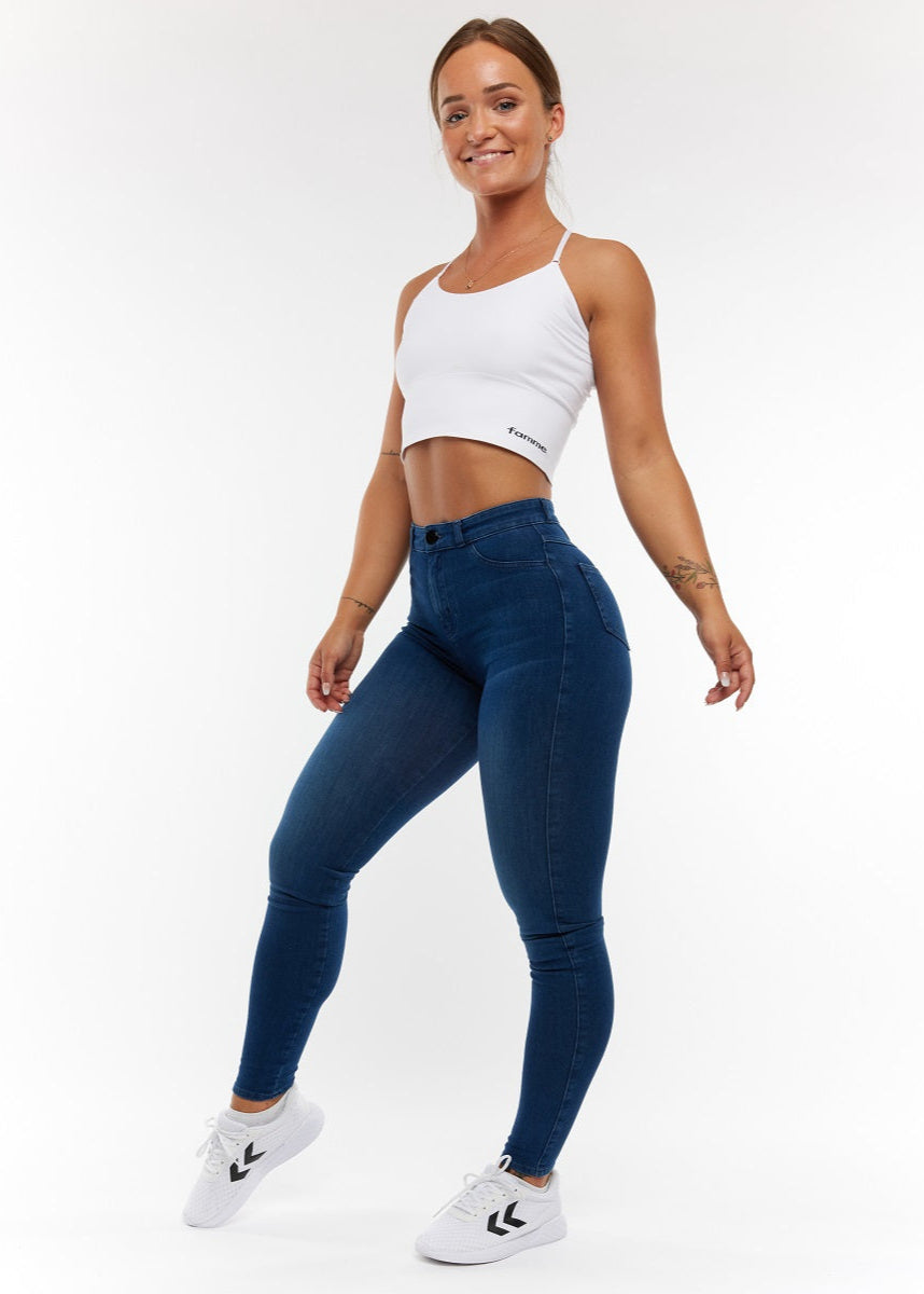 EMBRACE HIGH WAIST JEANS - DARK BLUE