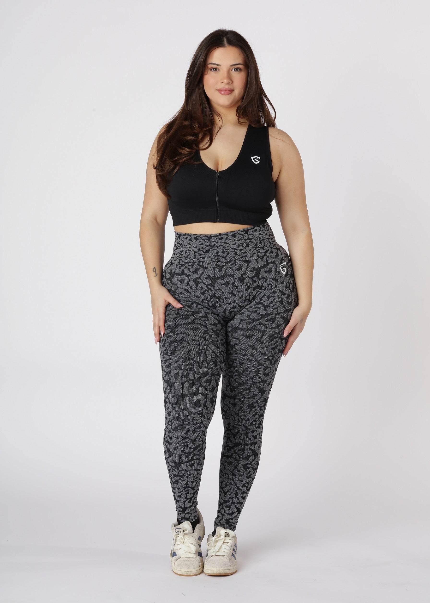 GYMONE - VITALITY SCRUNCH TIGHTS - SORT LEO